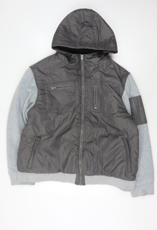 Mens UK Size 2XL Fabric Grey Puffer Jacket
