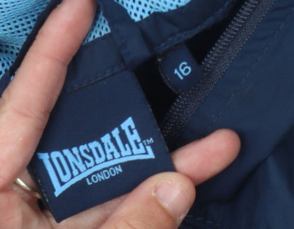 Lonsdale Women's Blue Windbreaker Jacket Size 16