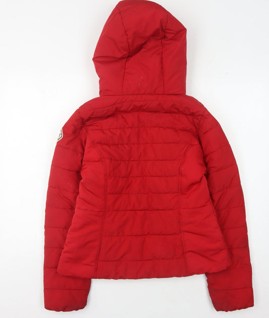 Womens UK Size M Hollister Red Puffer Jacket
