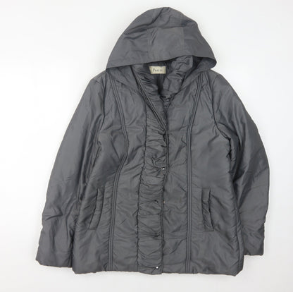 Precis Women's Grey Hooded Jacket Size 12