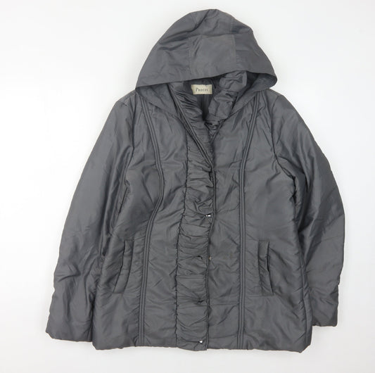Precis Women's Grey Hooded Jacket Size 12