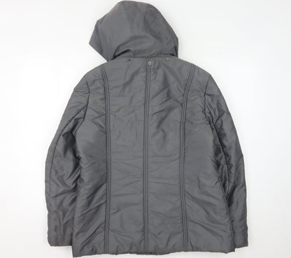 Precis Women's Grey Hooded Jacket Size 12