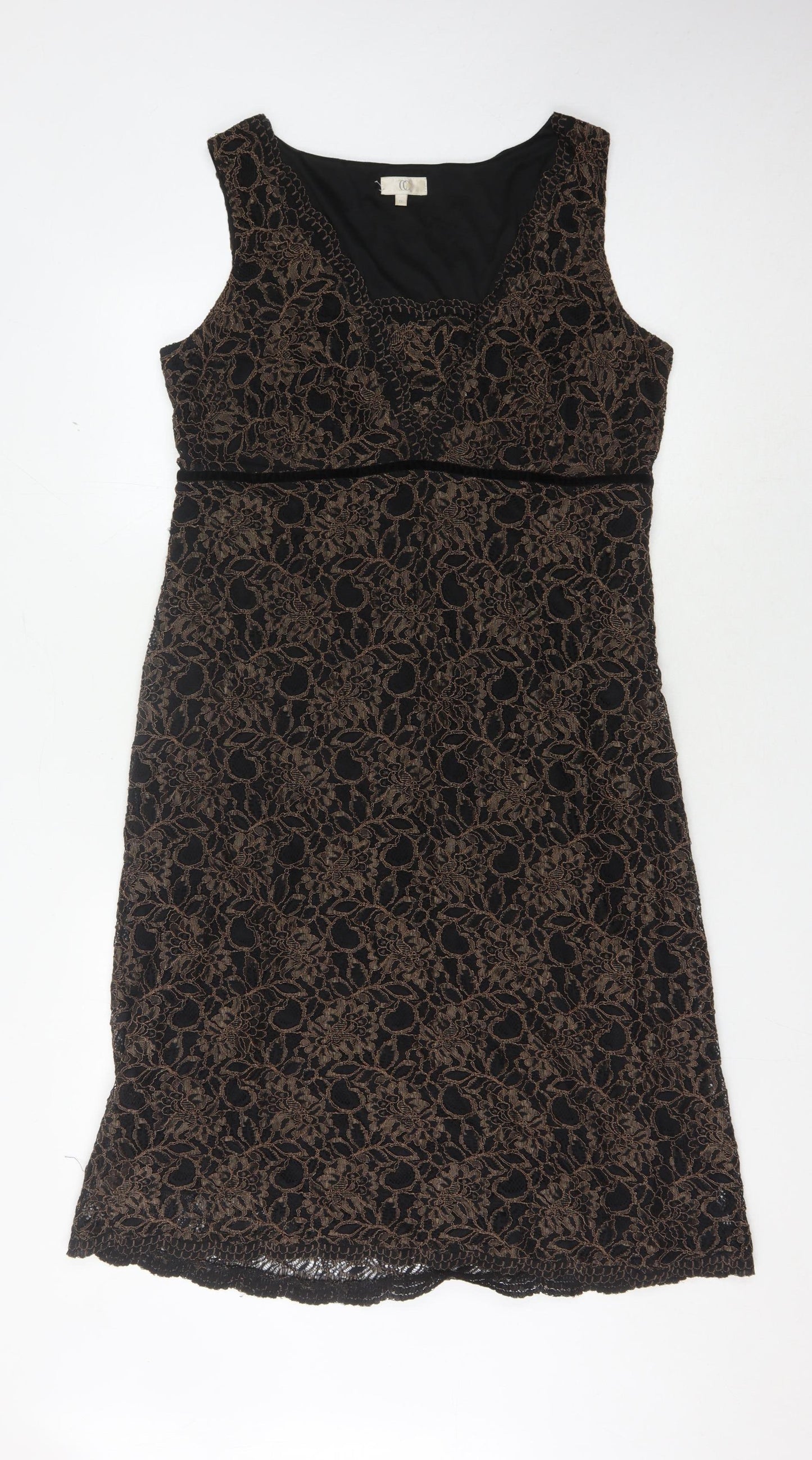 CC Women's Black Sheath Sleeveless Dress Size 16