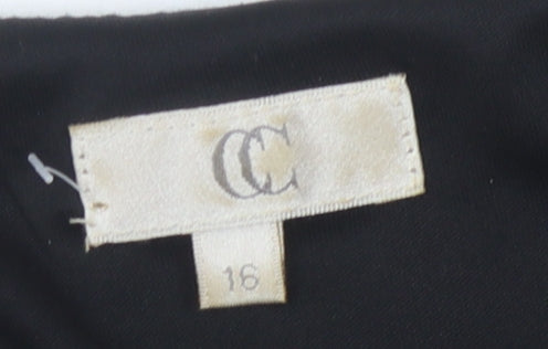 CC Women's Black Sheath Sleeveless Dress Size 16
