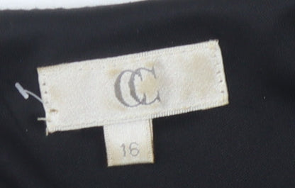 CC Women's Black Sheath Sleeveless Dress Size 16