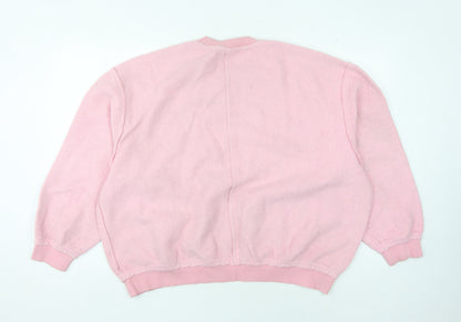 Adidas Women’s Pink Fleece Pullover Sweatshirt Size 14