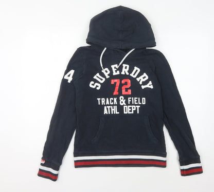 Superdry Women's Blue Pullover Hoodie Size 8