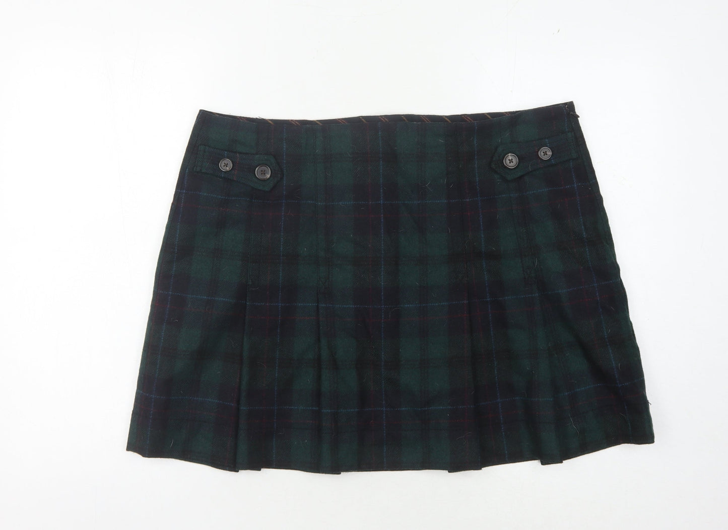GAP Women's Multicoloured Plaid Pleated Skirt Size 16