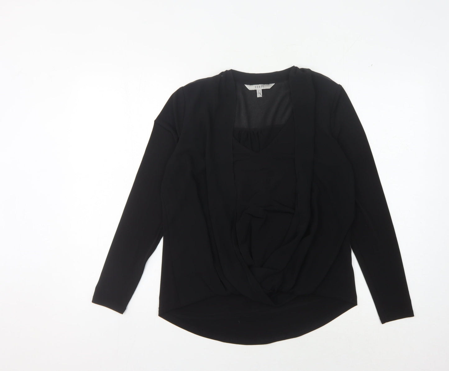 Coast Women's Black Wrap Top, Size 10