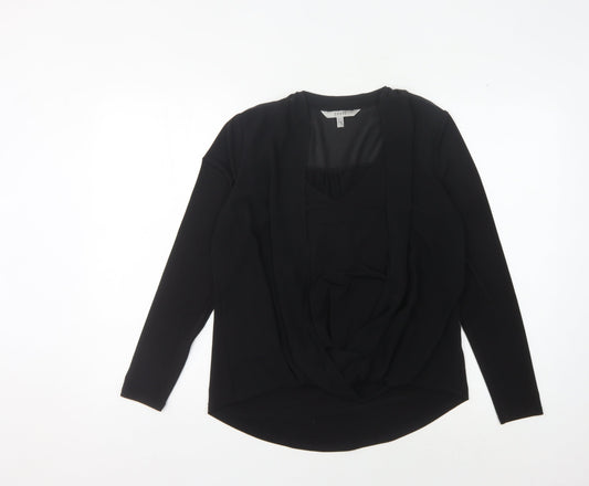 Coast Women's Black Wrap Top, Size 10