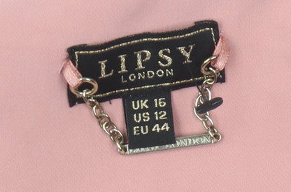 Lipsy Women's Pink Blazer, Size 16, Elegant Long Sleeve