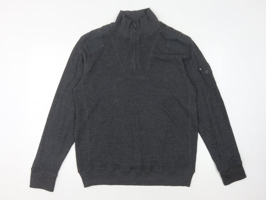 Debenhams Men's Grey Pullover Jumper, Medium, High Neck
