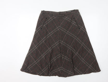Betty Barclay Women's Brown Check A-Line Skirt Size 12