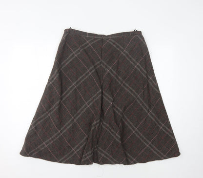 Betty Barclay Women's Brown Check A-Line Skirt Size 12