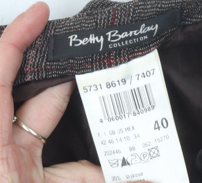Betty Barclay Women's Brown Check A-Line Skirt Size 12