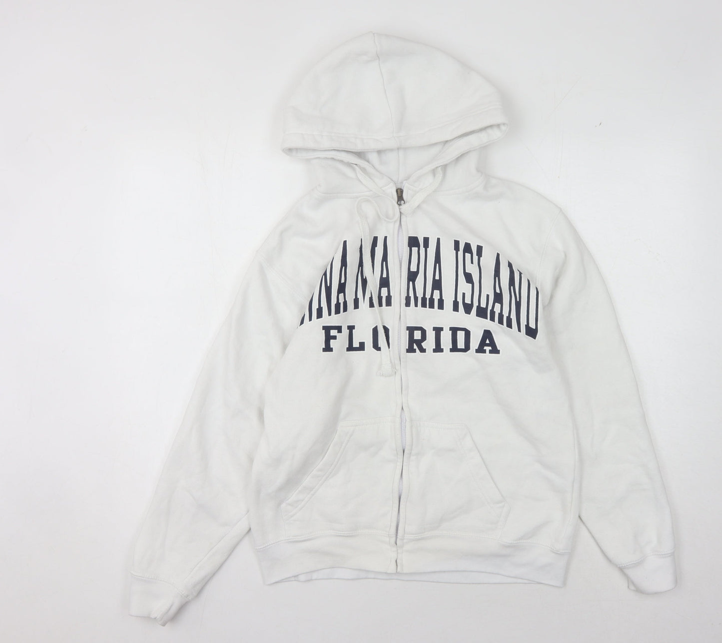 Pacific & Co Unisex White Full Zip Hoodie Small