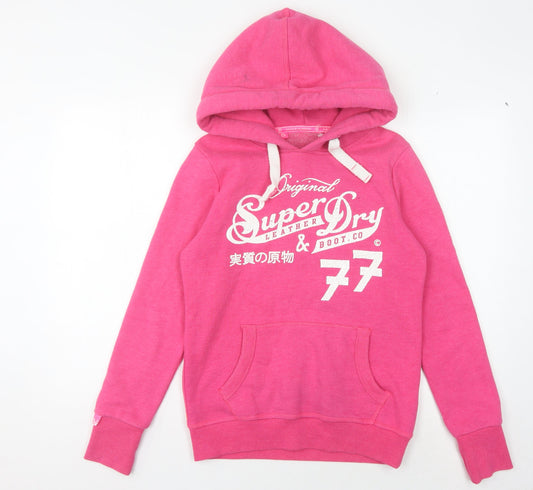 Superdry Women's Pink Pullover Hoodie S