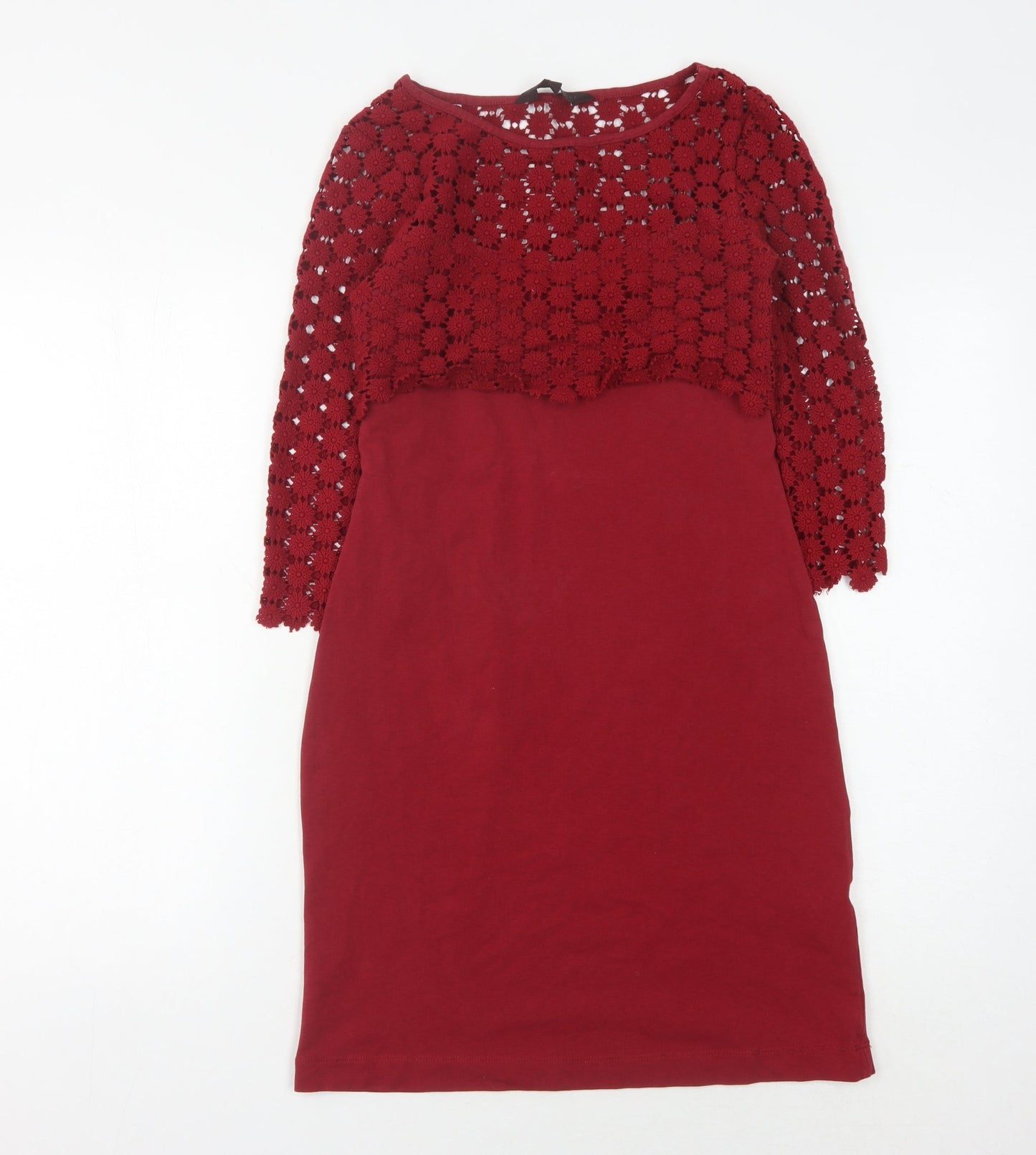 Great Plains Women Red XS Crochet Dress