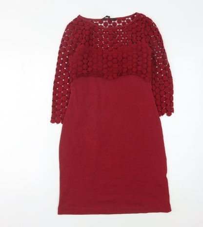 Great Plains Women Red XS Crochet Dress
