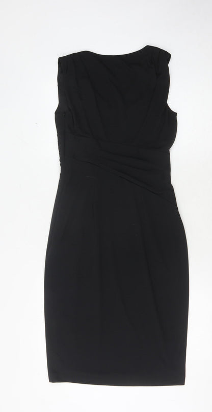 Coast Women's Black Sheath Dress, Size 10, V-Neck, Formal