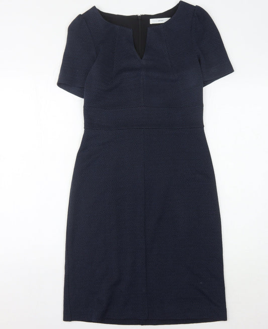 John Lewis Women's Blue Knee Length Sheath Dress Size 10