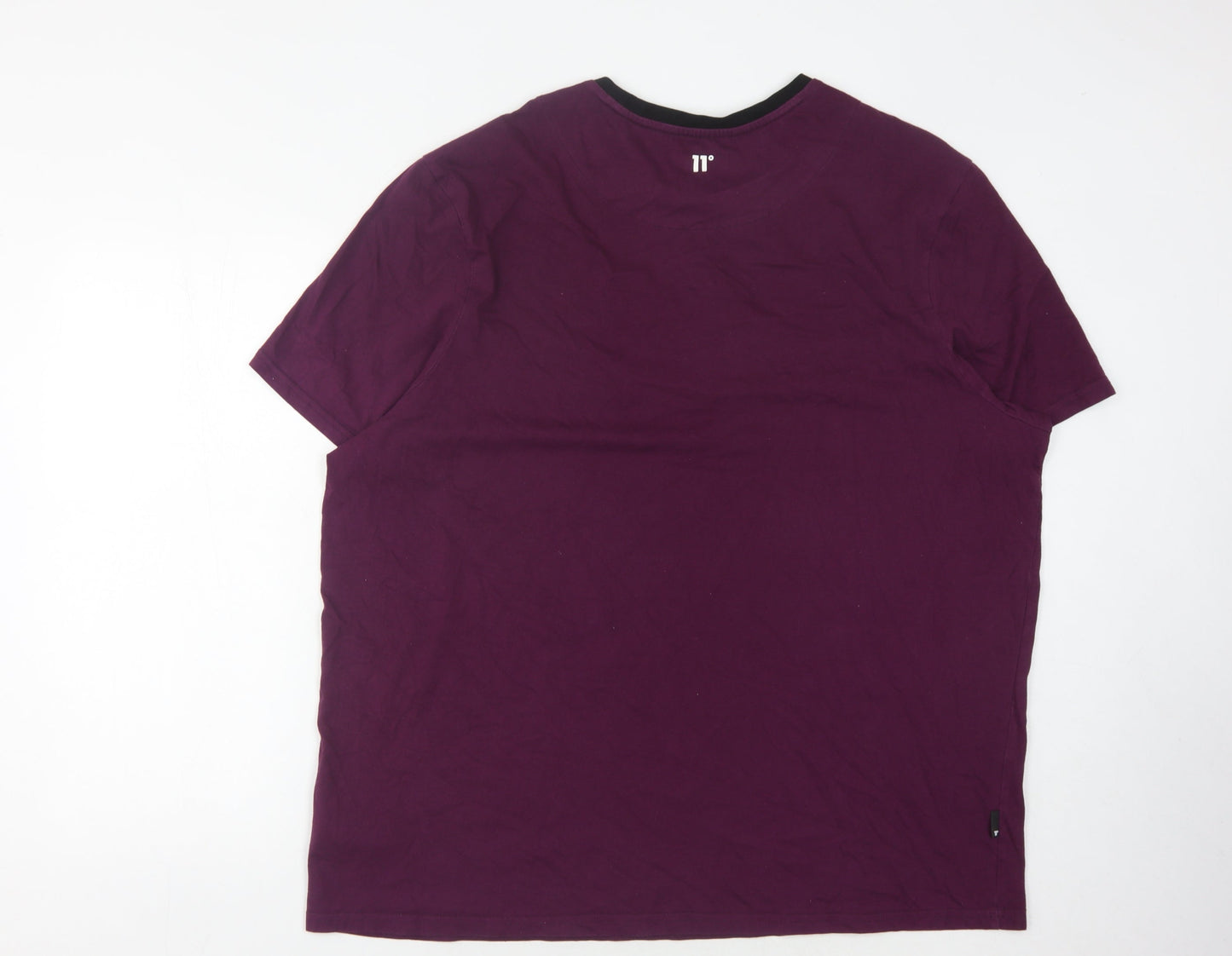 11 Degrees Men's Colourblock T-Shirt, 2XL, Purple/Black