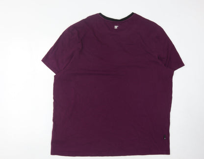 11 Degrees Men's Colourblock T-Shirt, 2XL, Purple/Black