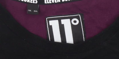 11 Degrees Men's Colourblock T-Shirt, 2XL, Purple/Black