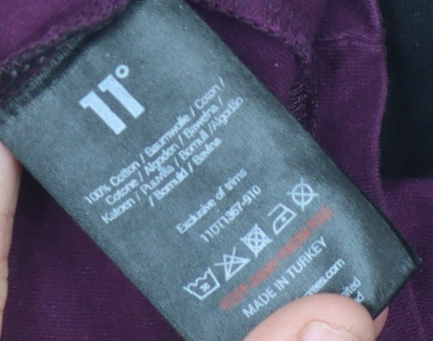 11 Degrees Men's Colourblock T-Shirt, 2XL, Purple/Black
