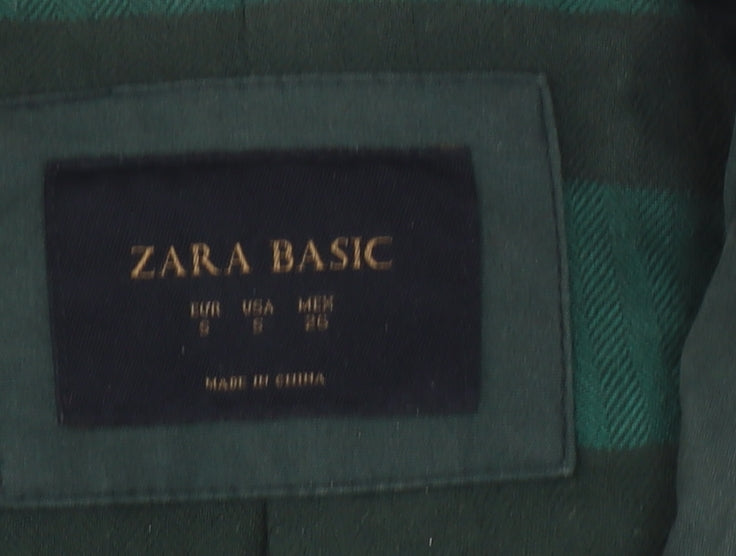 Zara Basic Men's Green Military Coat in Size S