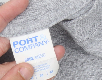Unisex Adults UK Size M Port & Company Grey Basic T-Shirt