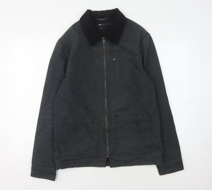 ASOS DESIGN Men's Black Cotton Jacket, Size S, Casual Style