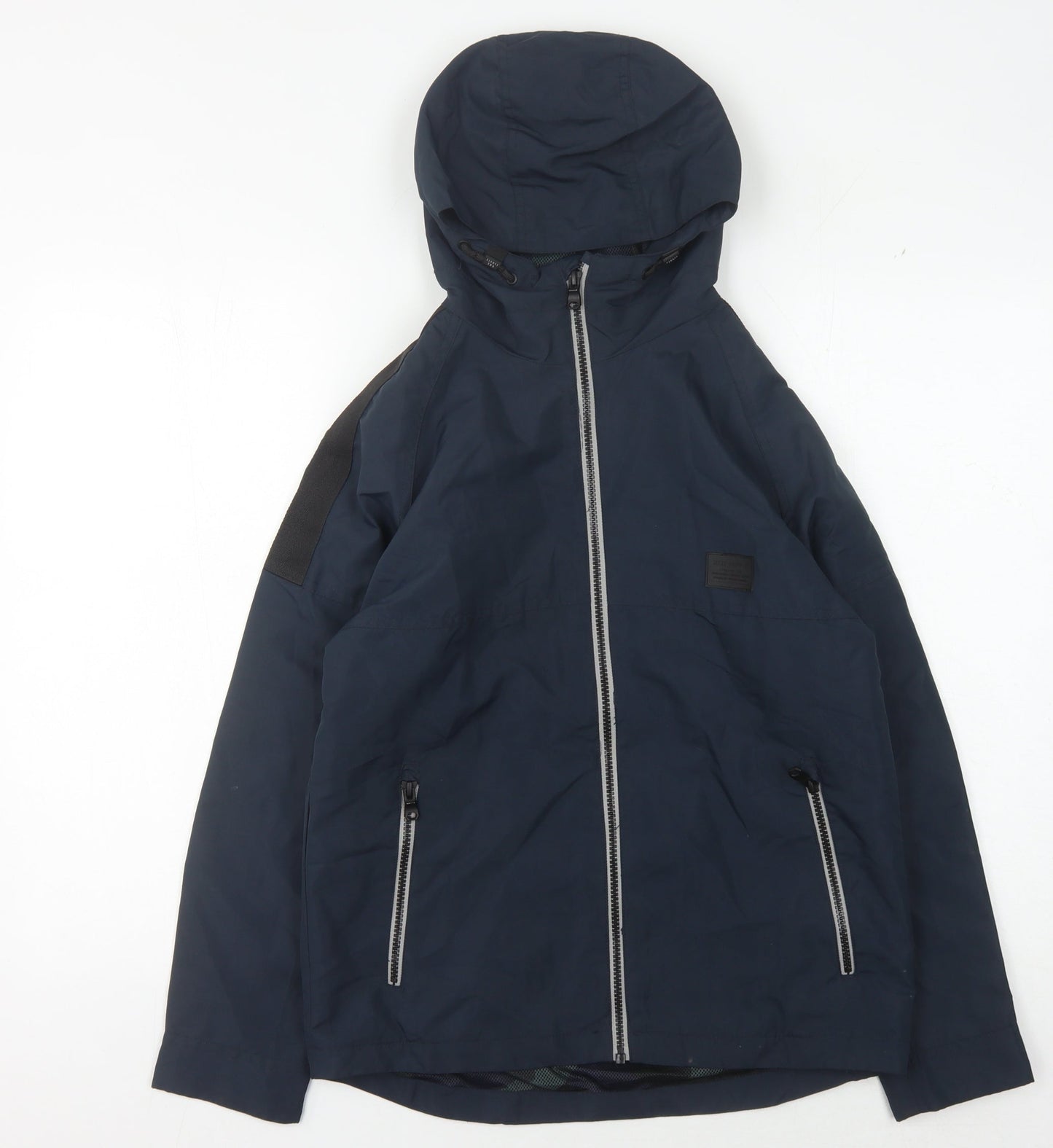 Next Boys Blue Puffer Jacket 12 Years with Hood