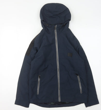 Next Boys Blue Puffer Jacket 12 Years with Hood