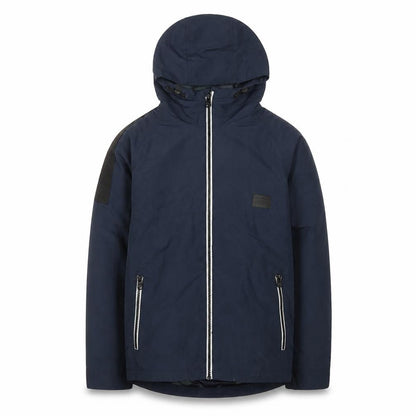 Front view of Next boys’ blue puffer jacket 12 years with hood