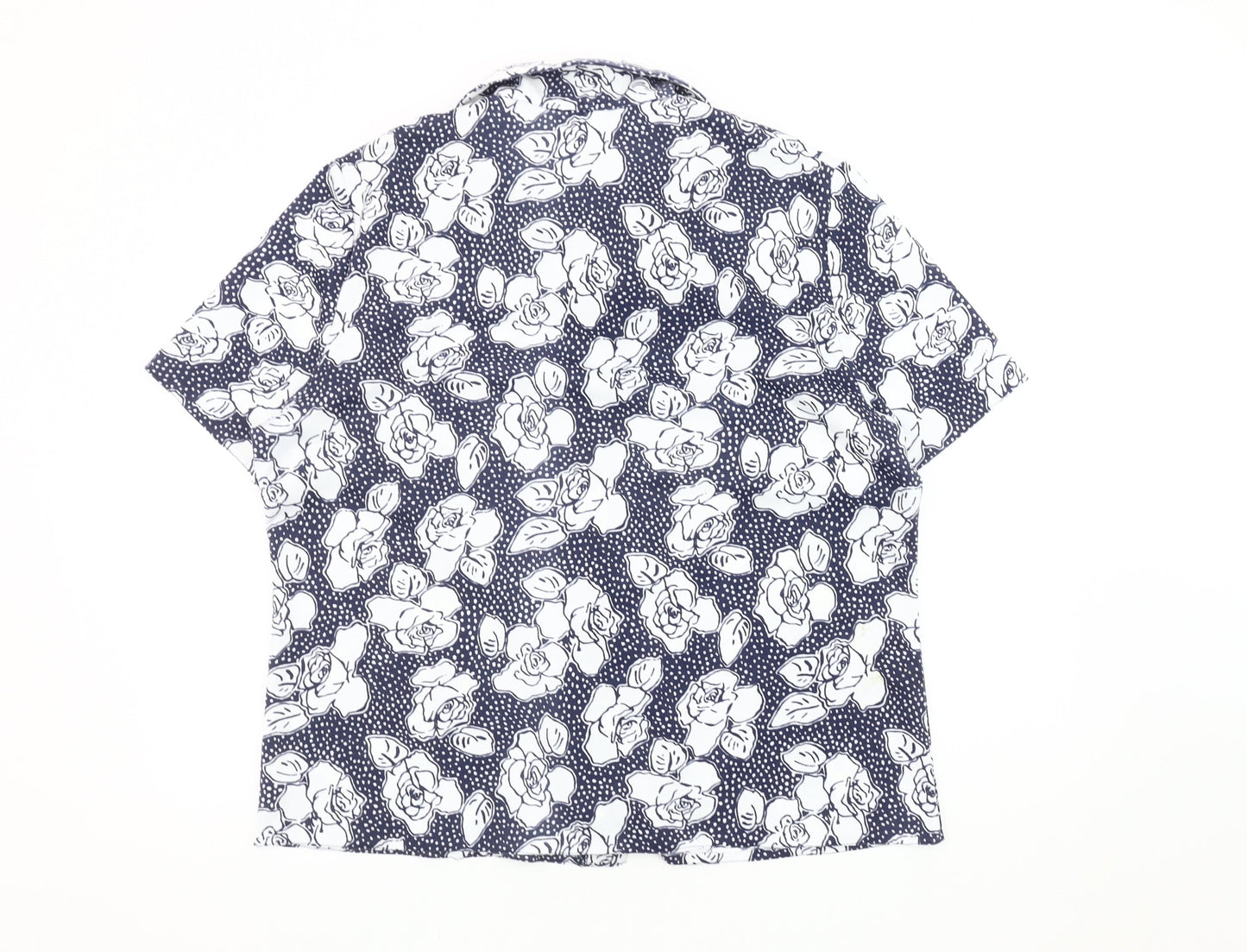 Damart Women's Blue Floral Button-Up Shirt Size 20