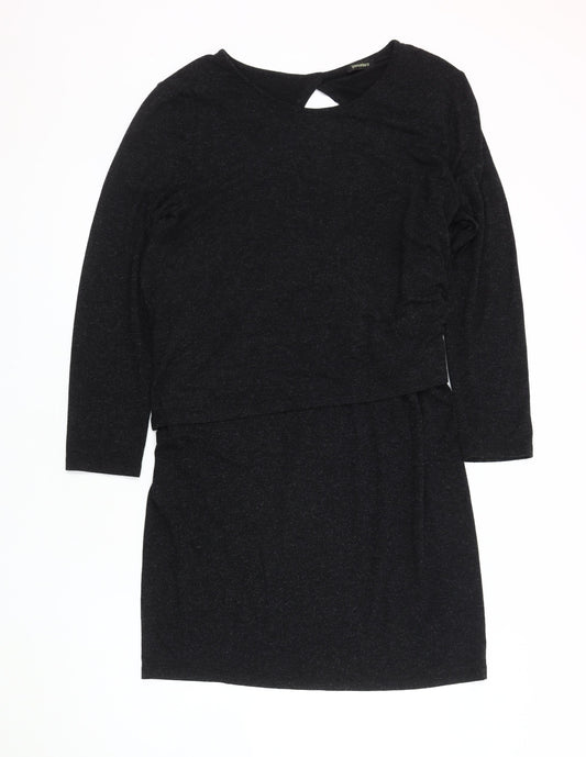 Pomodoro Women's Black Knee Length Dress Size 14