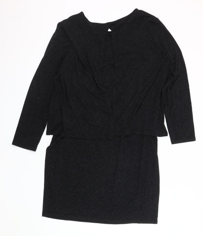 Pomodoro Women's Black Knee Length Dress Size 14