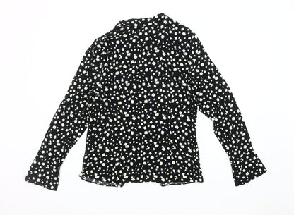 Marks and Spencer Women's Black Floral Blouse, Size 10