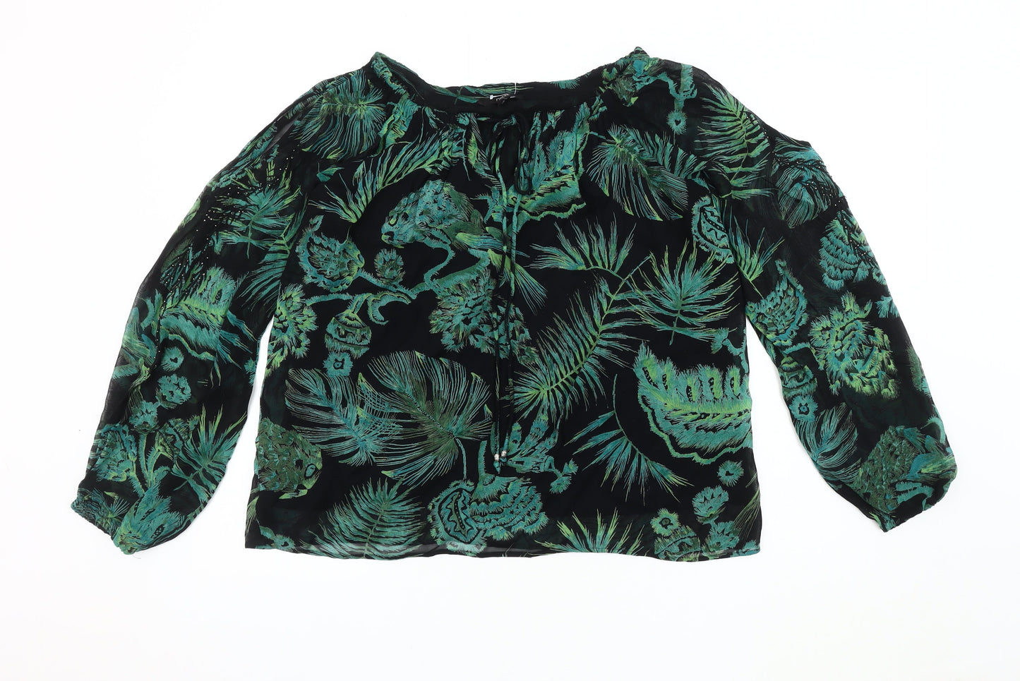 Womens UK Size 10 NEXT Black Tunic Blouse