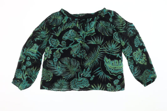 Womens UK Size 10 NEXT Black Tunic Blouse