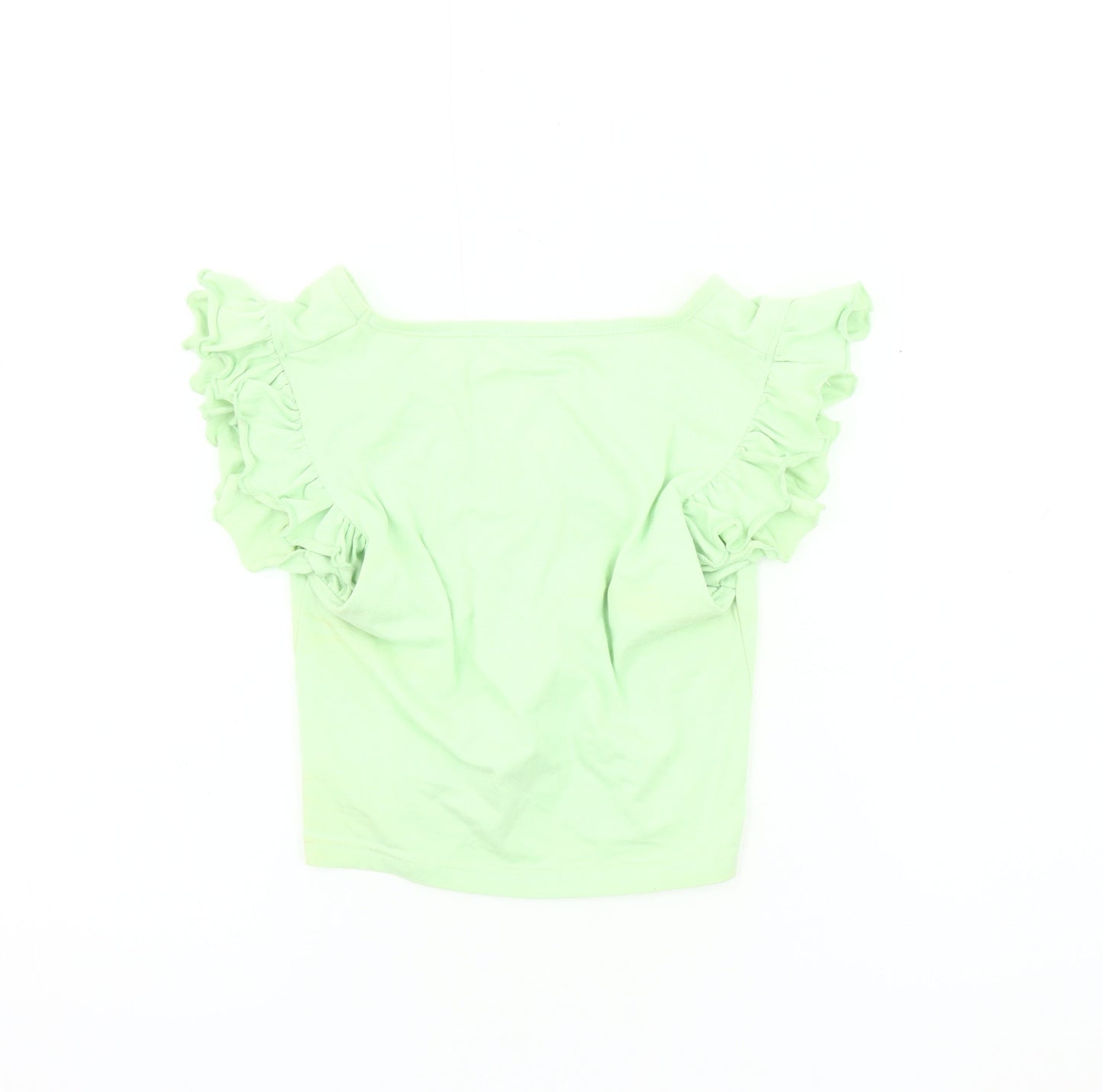 Womens UK Size 10 Missguided Green Cropped T-Shirt