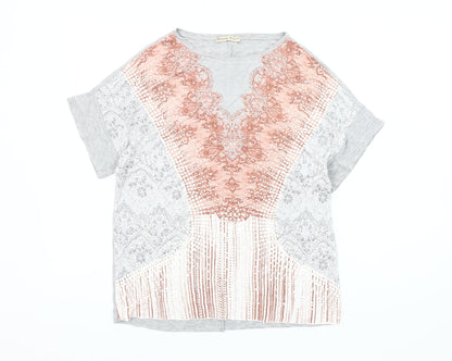 Womens UK Size 12 Zara Multicoloured Basic T-Shirt