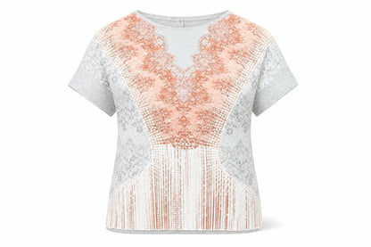 Womens UK Size 12 Zara Multicoloured Basic T-Shirt