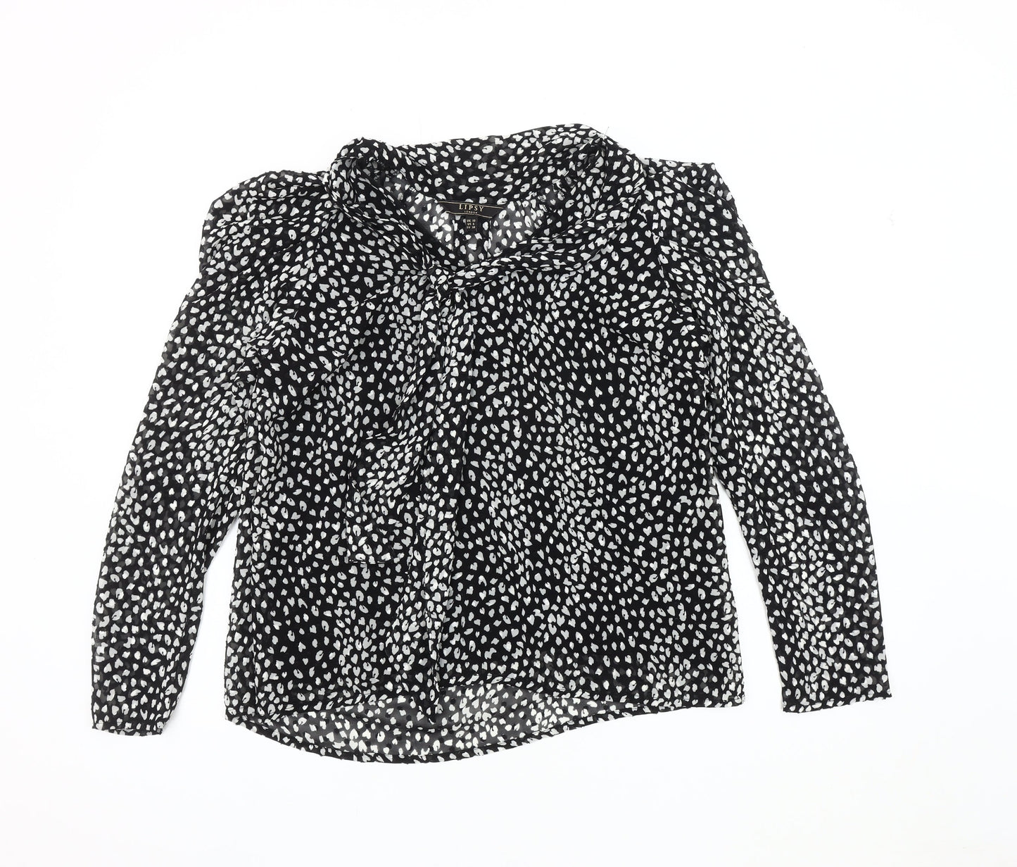 Womens UK Size 10 Lipsy Black Basic Blouse