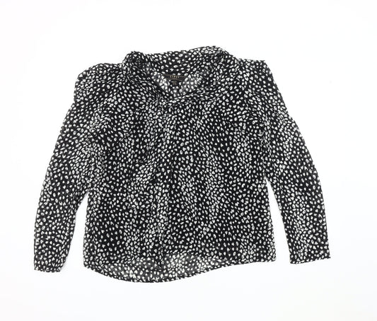 Womens UK Size 10 Lipsy Black Basic Blouse