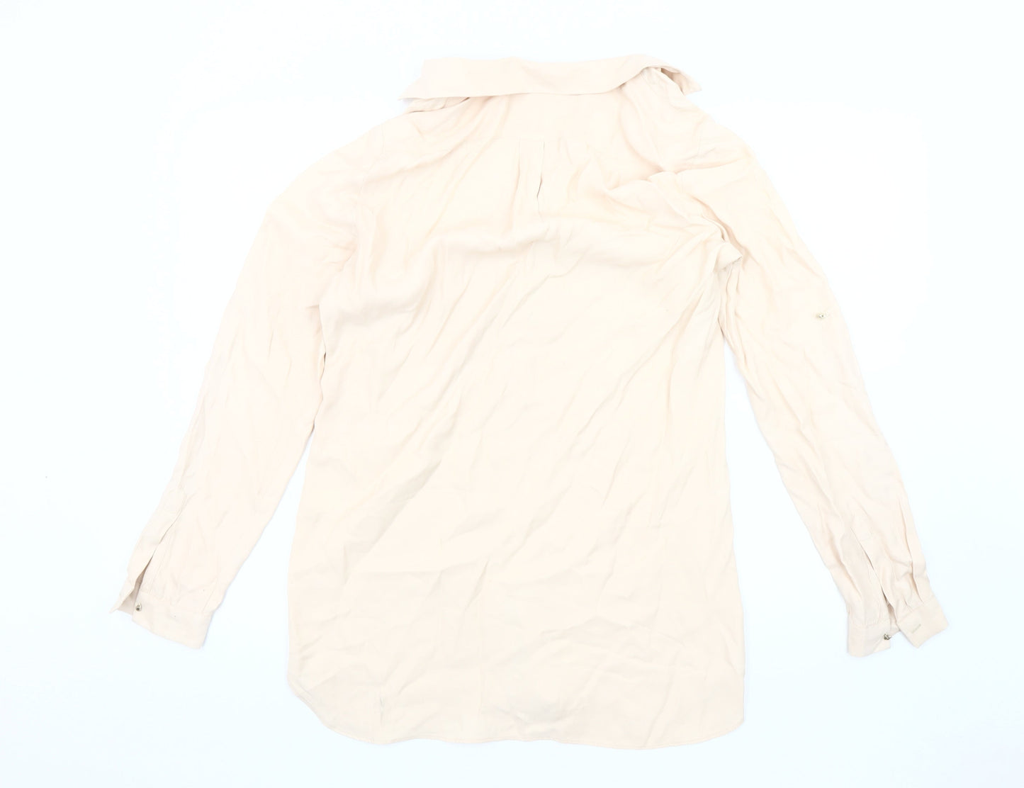 Womens UK Size 12 Zara Beige Basic Blouse