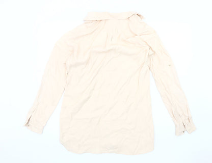 Womens UK Size 12 Zara Beige Basic Blouse