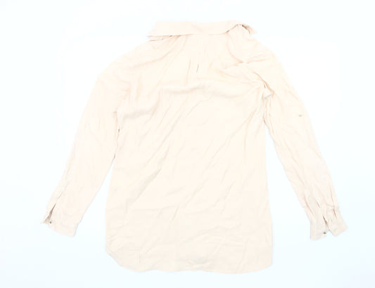Womens UK Size 12 Zara Beige Basic Blouse