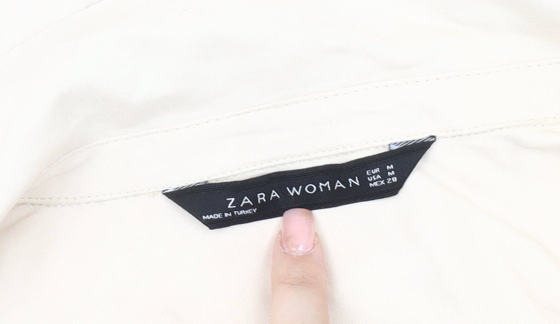 Womens UK Size 12 Zara Beige Basic Blouse
